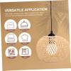 Levemolo Vintage Pendant Light Lampshade Woven Bamboo Lamp Cover for Chandeliers Boho Style Light Shade view 3