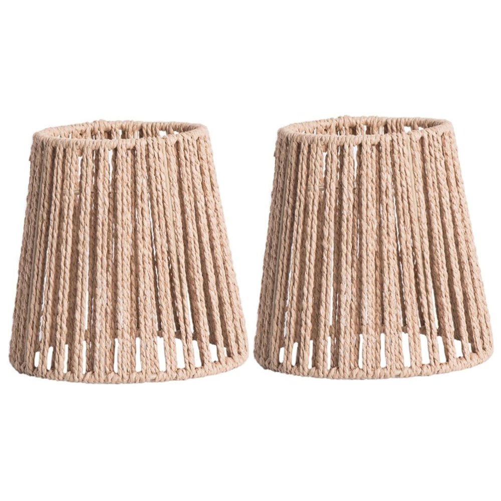 MERRYHAPY 2pcs Woven Pendant Lamp Shade Retro Hanging Light Fixture for Office and Hotel for Rustic and Farmhouse Styles Creates Warm Atmosphere Easy to Install