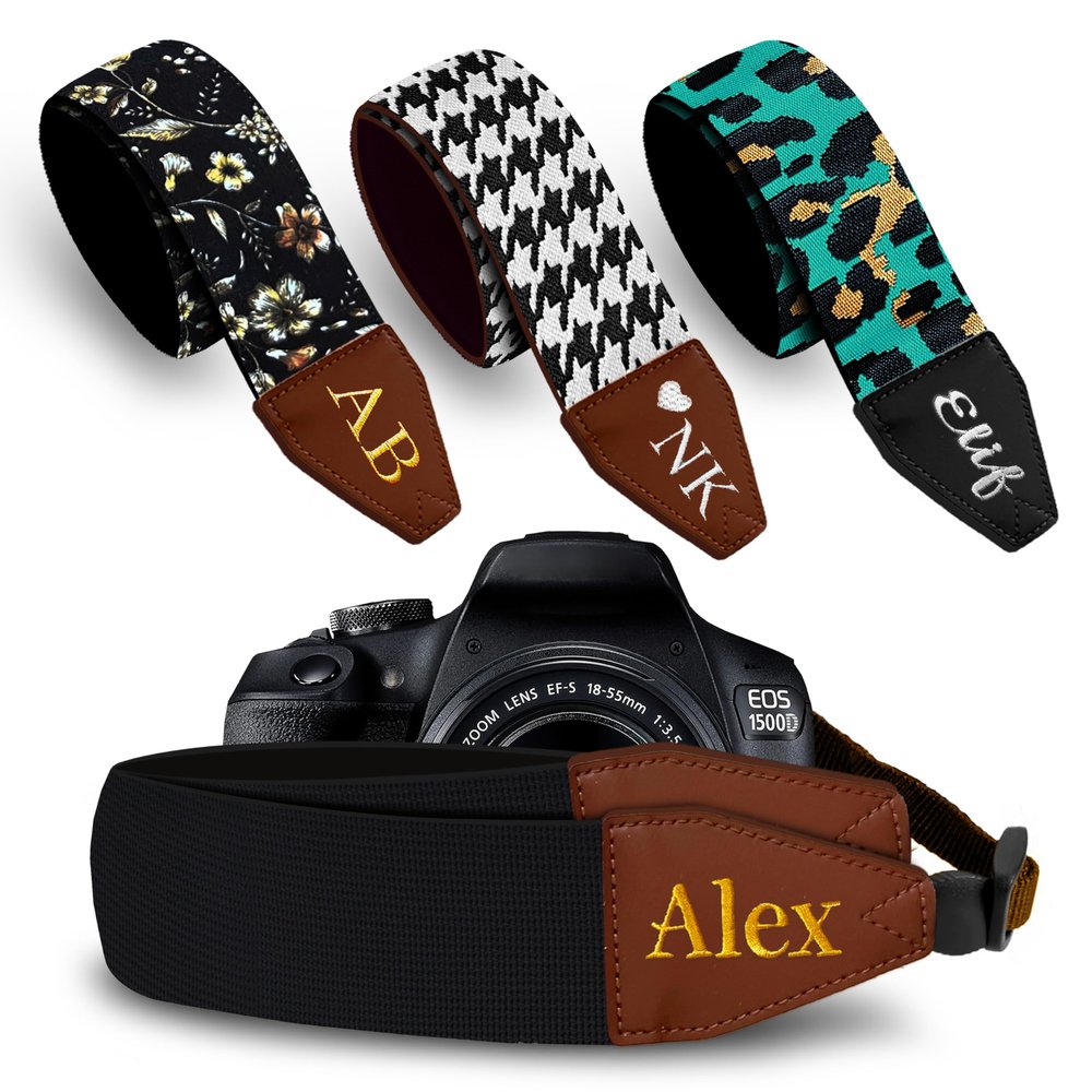 Art Tribute Custom Black Camera Strap - Choose Your Text and We Make It Especially For You Get Your Own Personalized Camera Strap, No Shipping Cost!