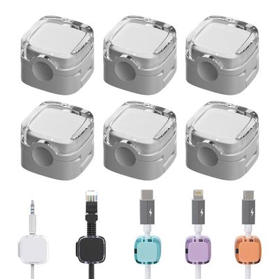 6 Pack Magnetic Cable Management Clips, 2024 New Magnetic Cord Organizer, Desks Phone USB Charging Cable Storage Holder, Office Desk Car Wall (White)