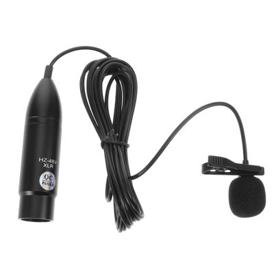 CIMAXIC 48v Professional Lavalier Microphone XLR Interface Wearable Lapel Clip for Camera Voice