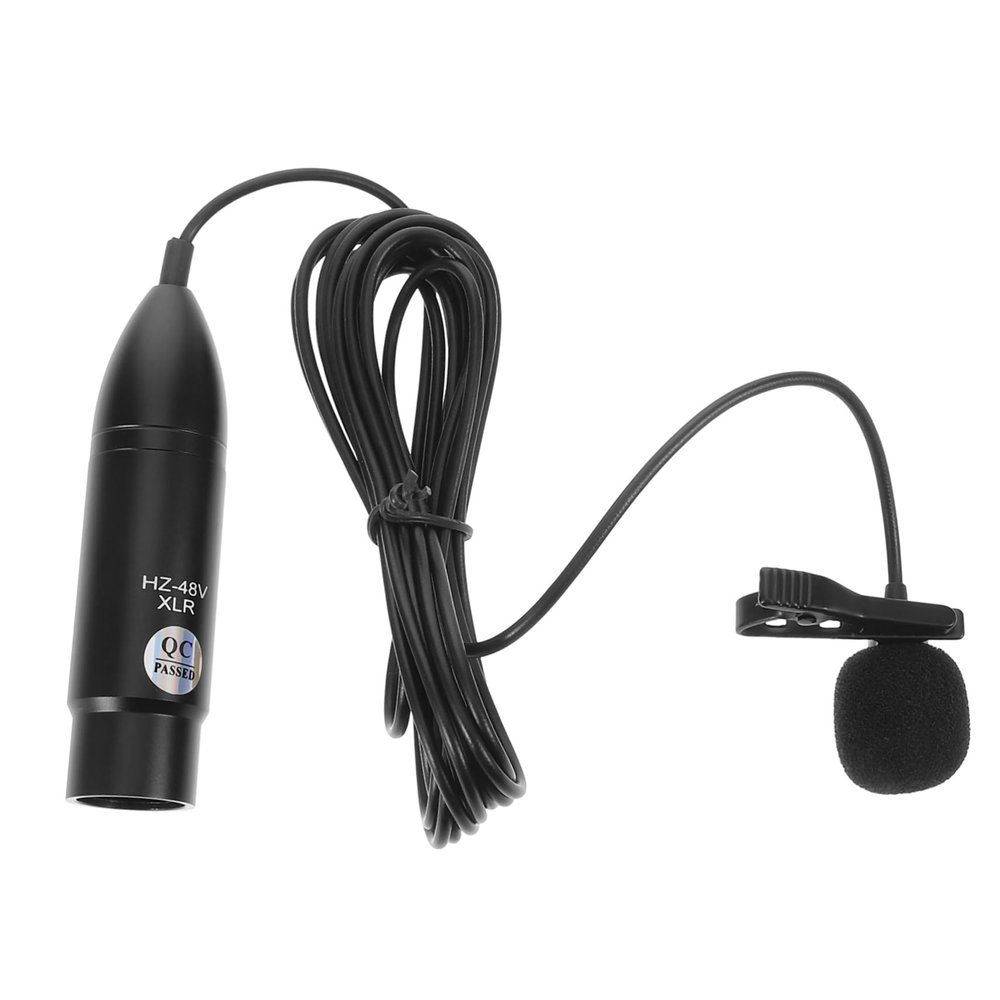 CIMAXIC 48v Professional Lavalier Microphone XLR Interface Wearable Lapel Clip for Camera Voice