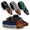 Art Tribute Custom Blue Diamond Camera Strap - Add Your Text and We Make It Especially For You Get Your Own Personalized Stocking Stuffer & Christmas Gift Camera Strap, No Shipping Cost! view 1