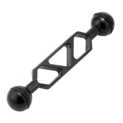 DIVJINGHAO 1" Ball to YS Head Adapter with 5'' Extension Arm Aluminum Alloy Underwater Dual Ball Arm for Strobe, Video Light, Diving Tray