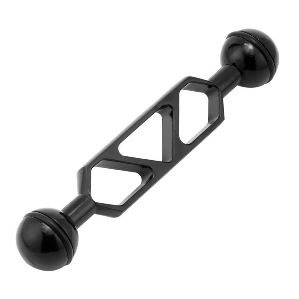 DIVJINGHAO 1" Ball to YS Head Adapter with 5'' Extension Arm Aluminum Alloy Underwater Dual Ball Arm for Strobe, Video Light, Diving Tray