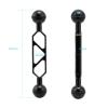 DIVJINGHAO 1" Ball to YS Head Adapter with 5'' Extension Arm Aluminum Alloy Underwater Dual Ball Arm for Strobe, Video Light, Diving Tray view 2