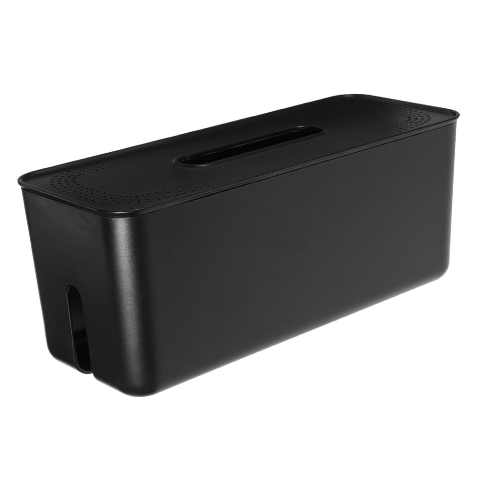 BRIGHTFUFU Wall Mount Cable Organizer Box Electric Wire Storage for Sturdy Design Integrated Outlet for Management