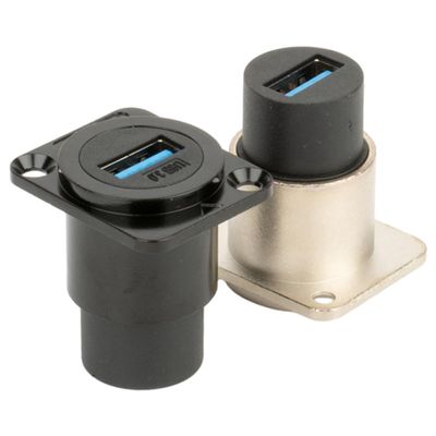 MERRYHAPY 2pcs USB Panel Mount Coupler Female to Female Extension Adapter for Data Transfer USB Connector for Easy Installation