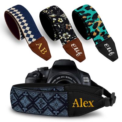 Art Tribute Custom Black Regal Camera Strap - Add Your Text and We Make It Especially For You Get Your Own Personalized Stocking Stuffer & Christmas Gift Camera Strap, No Shipping Cost!