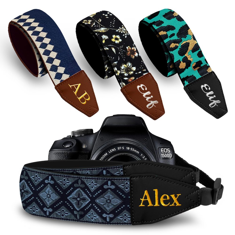 Art Tribute Custom Black Regal Camera Strap - Add Your Text and We Make It Especially For You Get Your Own Personalized Stocking Stuffer & Christmas Gift Camera Strap, No Shipping Cost!