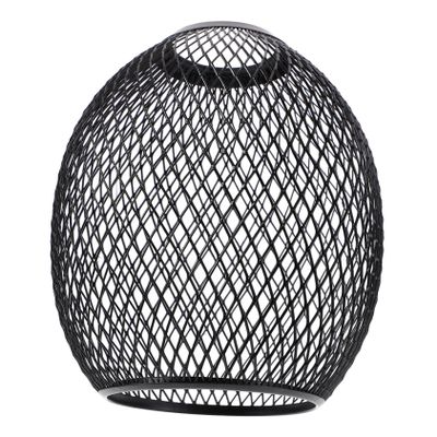 QUMIIRITY Hollow Metal Drum Lampshade Replacement Elegant Iron Wire Light Cover for Ceiling Lights Pendant Lamps Home Black Design
