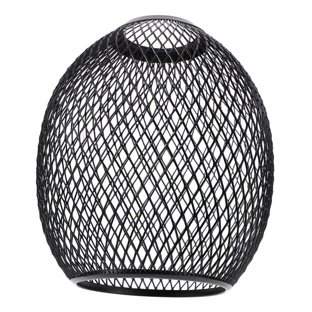 QUMIIRITY Hollow Metal Drum Lampshade Replacement Elegant Iron Wire Light Cover for Ceiling Lights Pendant Lamps Home Black Design
