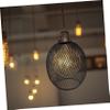 QUMIIRITY Hollow Metal Drum Lampshade Replacement Elegant Iron Wire Light Cover for Ceiling Lights Pendant Lamps Home Black Design view 4