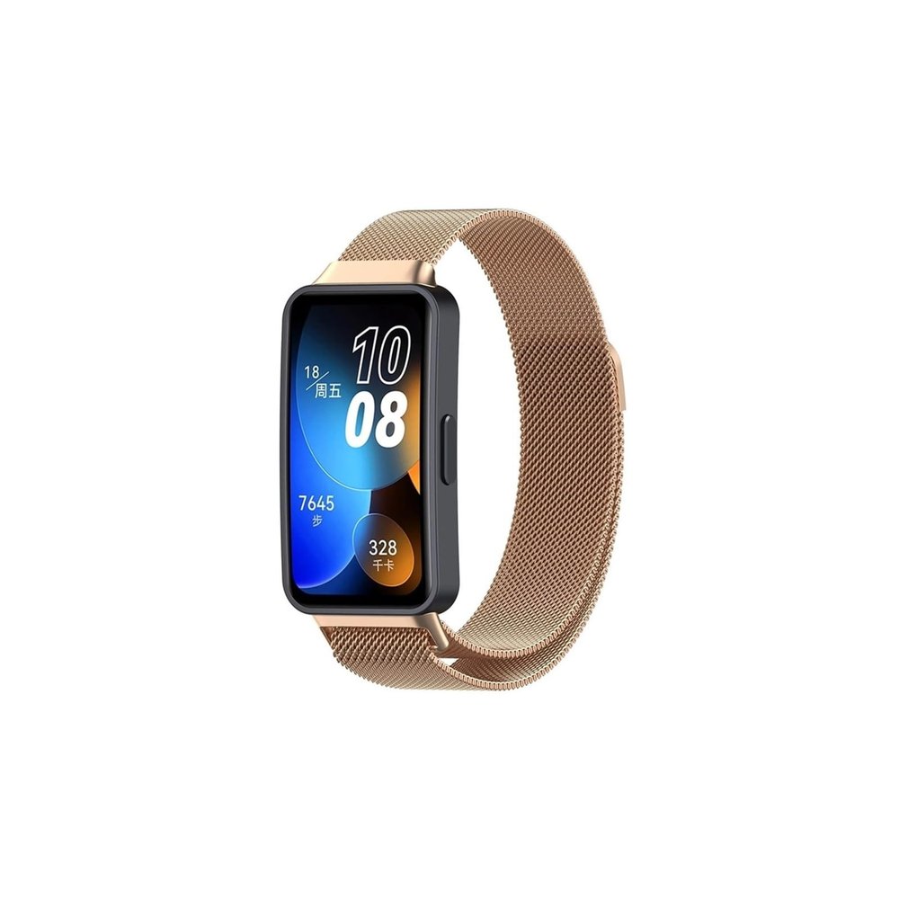 AMYEH Milanese Strap fit For Huawei Band 8 Stainless Steel Watchband fit For Huawei Band 8 Replacement Metal Bracelet(Rose gold)