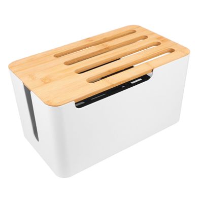 MERRYHAPY Desktop Box Lid Cord Organizer for and Cables Storage for Prevents Wire Entanglement Capacity Design
