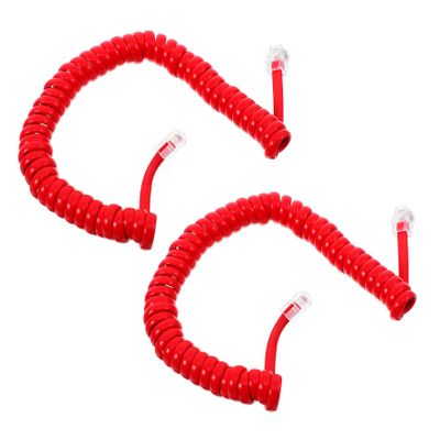 MERRYHAPY 2pcs Analog Phone Cords Coiled Telephone Receiver Cord Easy to Adjust and Elegant