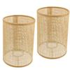 Levemolo 2pcs Woven Lampshade for Ceiling Lamp Rattan Hanging Lamp Cover Home Decor Retro Style Bedroom Lights view 1