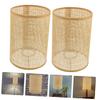 Levemolo 2pcs Woven Lampshade for Ceiling Lamp Rattan Hanging Lamp Cover Home Decor Retro Style Bedroom Lights view 4