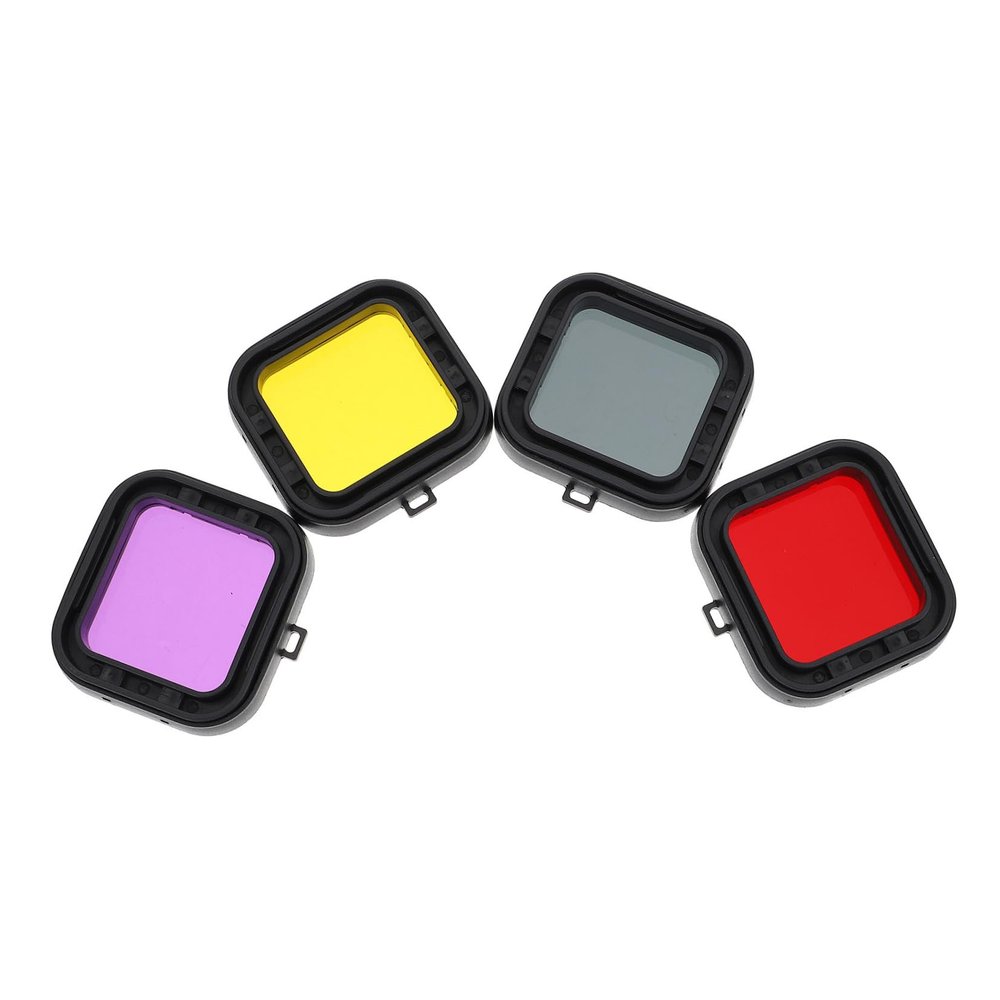 DirectNine Basics 4pcs Diving Lens Filters for Housing Yellow Red Gray for Underwater Photography Optical-Grade Material Scratch Resistant