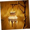 JEWEDECO Macrame Lampshade Pendant Boho Hanging Decor for Living Room Bedroom Ceiling Rustic Light Fixtures view 2