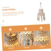 JEWEDECO Macrame Lampshade Pendant Boho Hanging Decor for Living Room Bedroom Ceiling Rustic Light Fixtures view 3
