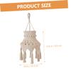 JEWEDECO Macrame Lampshade Pendant Boho Hanging Decor for Living Room Bedroom Ceiling Rustic Light Fixtures view 4