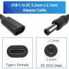 3.28ft USB C to 5.5mm x 2.1mm Adapter Cable,Type C Female to Male Plug Supply Adapter Power Cable Made for Webcam Router,IP Camera, Electric Toothbrush,LED Strip Light view 2