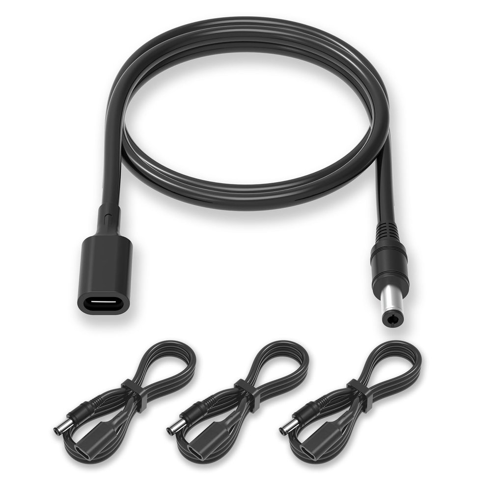 3.28ft USB C to DC 5.5mm x 2.5mm Adapter CableUSB to DC Power Cable,Work with Charger and PD Power Bank,Output DC 12V,Portable for Outdoor Test,Studio and Travel