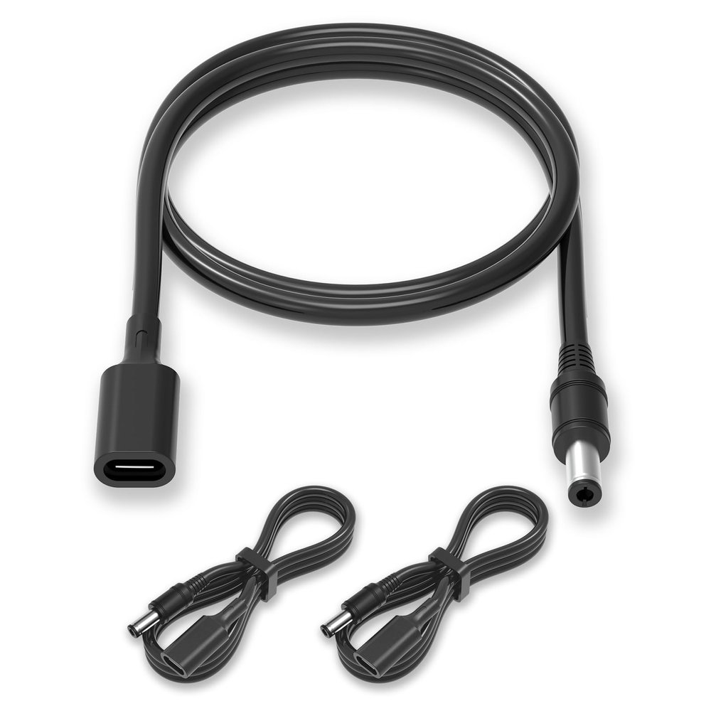 3.28ft USB C to DC 5.5mm x 2.5mm Adapter CableDC in 12V Power Cord,Work with Charger and PD Power Bank,Portable for Outdoor Test,Studio and Travel