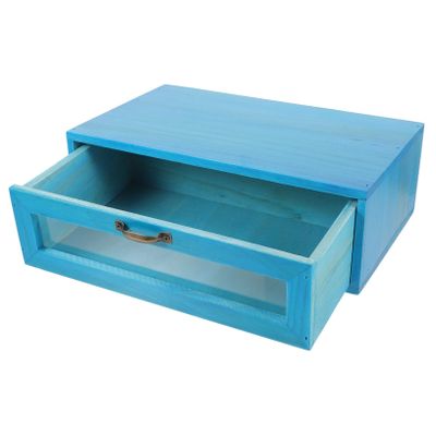 Rustic Wooden Monitor Stand Storage Drawer for Desk Organization Vintage Style Riser for Computer Monitors Easy Access to Stationery and Makeup Essentials