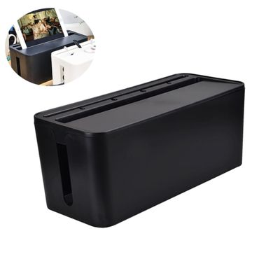 KONTONTY Plastic Wire Container Cable Storage Box for Home Office Easy Cable Management
