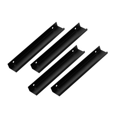 IWOWHERO 4pcs Modern Black Cabinet Pulls Sleek Invisible Design Door Handles for Kitchen Wardrobe Drawer Hardware Elevate Your