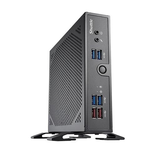 Shuttle XPC Slim Fanless DS50U Mini Barebone PC Intel U300 Raptor-Lake Processor Supports DDR5 SO-DIMM (Max. 64GB) Triple Display Support 12V or 19V DC (No Ram No HDD/SSD No OS Installed)