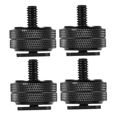 FELTECHELECTR 4pcs Double Screw Tripod Screw Adapter Camera Hot Shoe Mount Accessory for DSLR Camcorders and Monitors Easy Installation