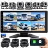 6-Channel 1080P Dash Cam Backup Camera System with 10.33 Inch Touch Screen Parking Monitor, Back Up Camera Car Radio for RV/Truck/Trailer/Van/SUV/Cars,Wireless Carplay/Android Auto/WiFi/Bluetooth/FM view 1