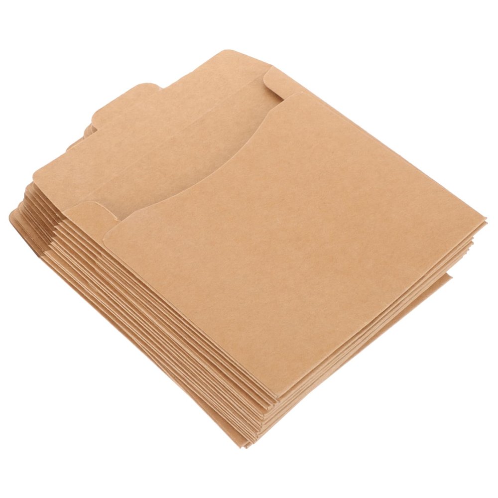 QUMIIRITY 50pcs Cd Storage Bags Kraft Paper Cd Sleeves for DVDs and and Space-Saving Envelopes for Home Office and School Use