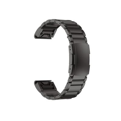 22mm 26mm Titanium Alloy Band Fit for Garmin Fenix 6X Pro/6X/5X/5X Plus/7X / Tactix 7/Descent MK2/Instinct 1/2 Bracelet Replacement Watchband(Black,For Width 26mm)
