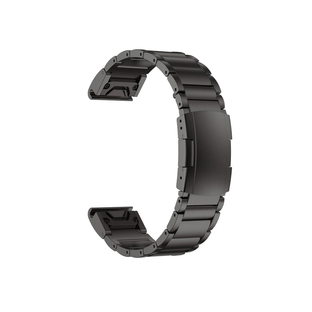 22mm 26mm Titanium Alloy Band Fit for Garmin Fenix 6X Pro/6X/5X/5X Plus/7X / Tactix 7/Descent MK2/Instinct 1/2 Bracelet Replacement Watchband(Black,For Width 26mm)