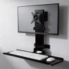 All-in-One Monitor Wall Mount with Keyboard Tray Set for Mac mini/Small PCs | Monitor and Keyboard Wall Mount Fits 17"-32" Screens VESA 75/100 | Foldable 26" Platform with Integrated Mouse Space view 1