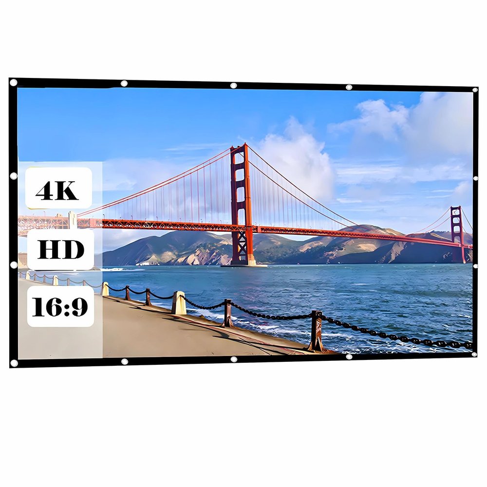 60 inch Projector Screen, 16:9 Foldable Portable Projector Movies Screens, for Home Theater Outdoor Indoor(330x187CM/150in)