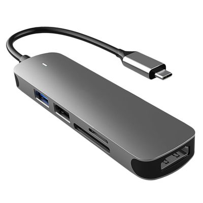 DirectNine Basics Aluminum Alloy Type USB Hub Dock Station for Phone and Laptop Connects to and Gaming Compact Design Indicator Light for Easy Status Check