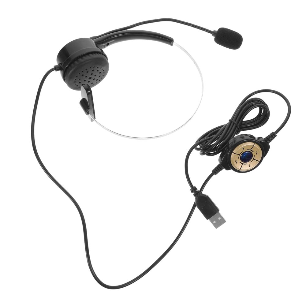 BELLIFFY Computer Earphone Gaming Headset Mic Single Ear Traffic Headset Call Center Headphones