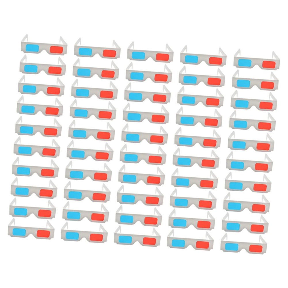 QUMIIRITY 50pcs Anaglyph Glasses Red Blue Cardboard Spectacles for Movies Games and Magazines Family Fun and Portable Viewing Experience