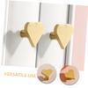 MERRYHAPY 2pcs Heart Shape Brass Handles Door Knobs for Cabinet Dresser Pulls Hardware Easy Installation for Kitchen Wardrobe view 3