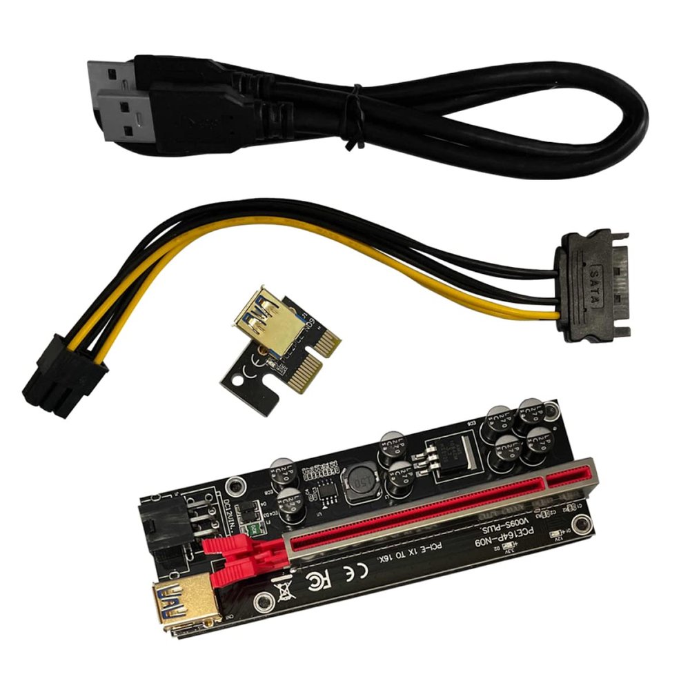 Pci-e to Riser Extension Adapter with USB Stable Power Supply and Easy Installation for Graphics Card Setup
