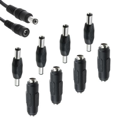 SATUY 8Pcs 12V DC 5.5 x 2.1mm Female to Female Power Connector Adapter & DC 5.5 x 2.1mm Male to Male Power Plug Jack Connector for Led Strip Light CCTV Camera