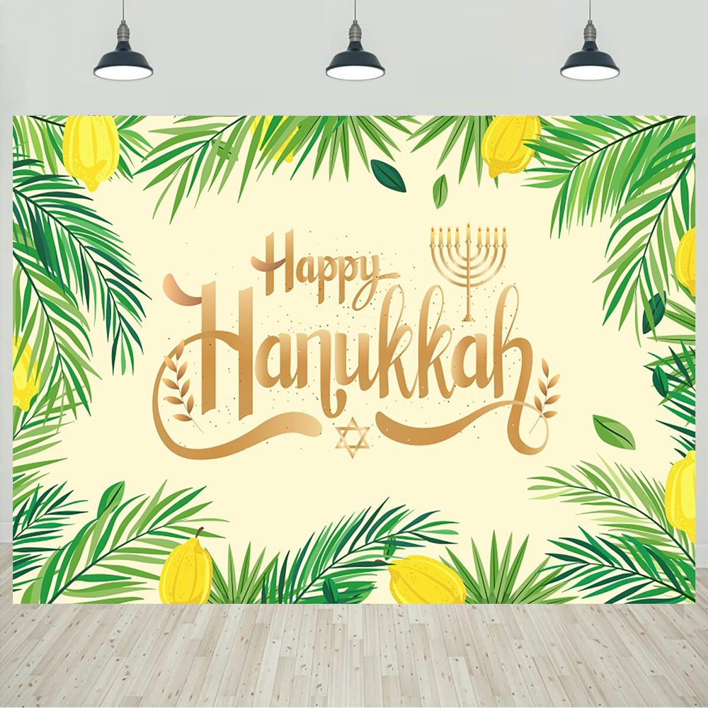 12x8ft Happy Hanukkah Backdrop Jewish Chanukah Party Photography Background Hanukkah Festival Holiday Party Decorations Portraits Banner Photo Studio Props