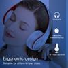 JYSiptkird Bluetooth Over The Ear Headphone Stereo Sound Computer PC Headset for Gaming Meeting Chat with Mic/Soft Earmuffs/Foldable/TF 3.5mm Jack for Universal Connectivity (white red) view 3