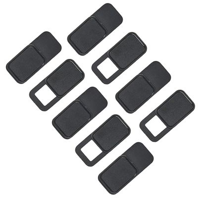 9pcs Webcam Cover Slider for Privacy Oval Metal Shutter for Laptops Tablets and Phones Black Front Cover to Visual Access