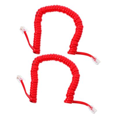 2pcs Coiled Telephone Cord Durable Spiral Phone Cable for Landline and Receiver Red Telephone Coil Cords for Reliable Signal Transmission and Convenience